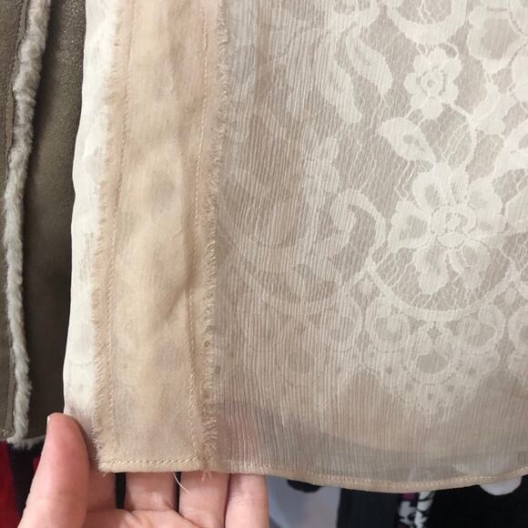 Haute Hippie Cream Lace Silk Mini Skirt Womens S Coquette Formal Bridesmaid - Picture 6 of 6